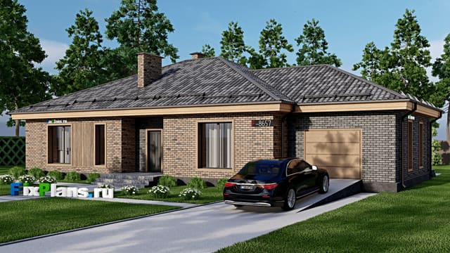 Одноэтажный дом F-8657