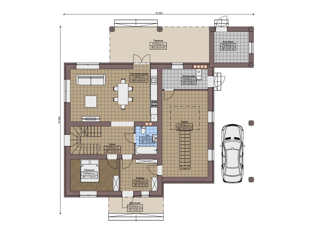 Планировка Двухэтажный дом F-9278