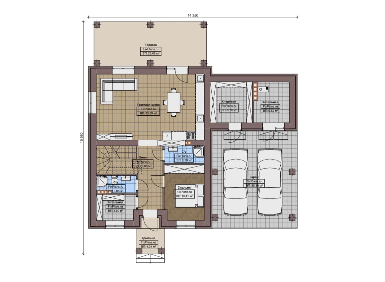 Планировка Двухэтажный дом F-13103